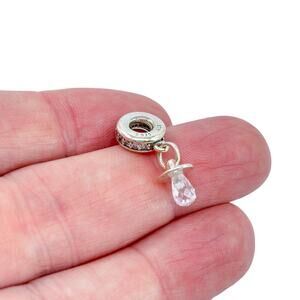 Estate Pandora Sterling Silver Swarovski Pacifier Charm